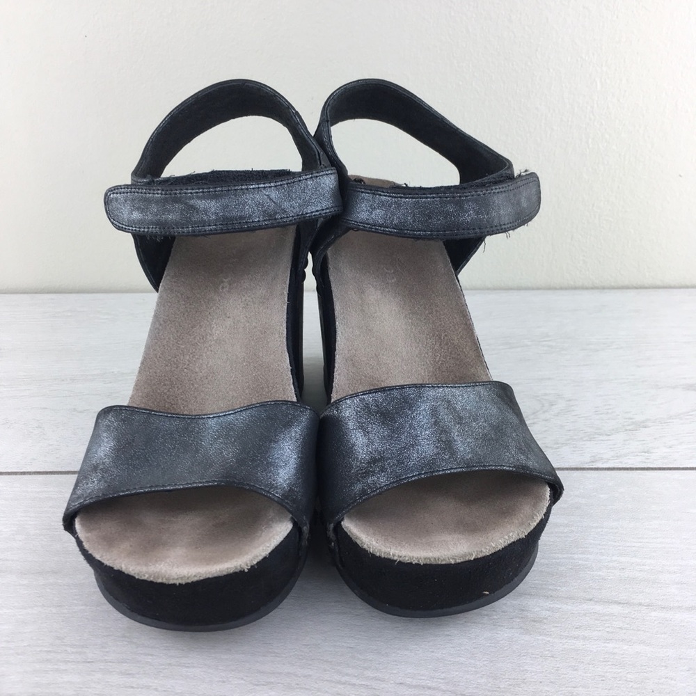 Antelope Metallic Black 772 Wedge Sandals Studded - Picture 3 of 8